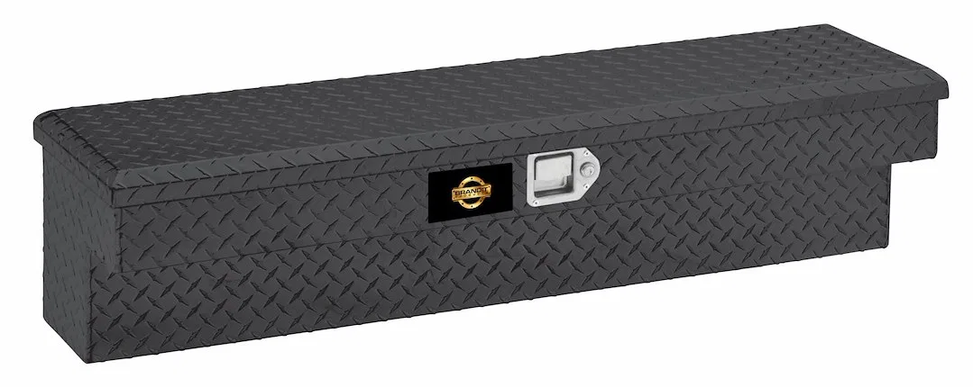APSSM48B – BRANDIT TOOL Tool Box, Side Rail Single Lid Powder Coated Diamond Tread Black Aluminum 48 Inch Length x 11...